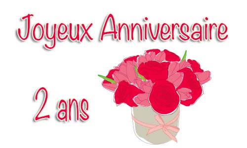 Carte anniversaire mariage 2 ans bouquet