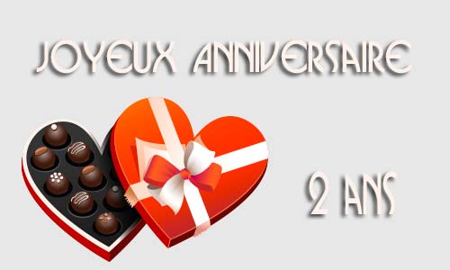 Carte anniversaire mariage 2 ans chocolat