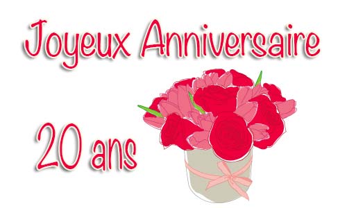 Carte anniversaire mariage 20 ans bouquet